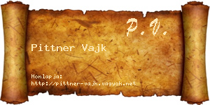 Pittner Vajk névjegykártya